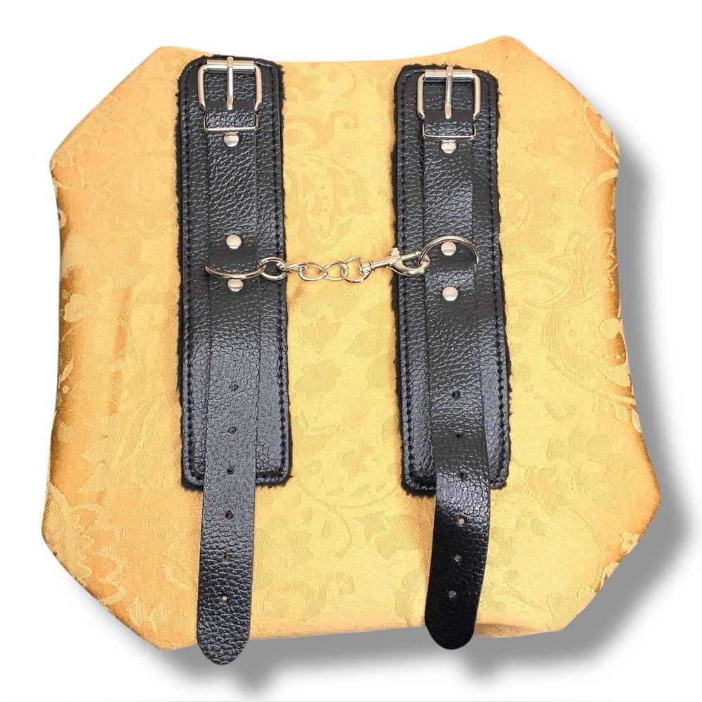 Set Of 2 Black Faux Leather Faux Fur Lined Bracelets Adult Unisex Goth Punk